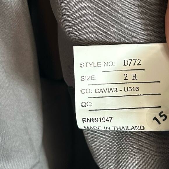 ALFRED SUNG High Neck Cut-out Back Gown with Pockets in Caviar Grey - Picture 8 of 10